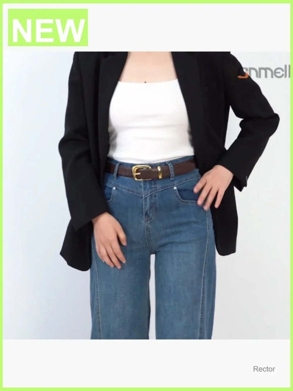 Vintage Gold Buckle Faux Leather Fashion Belt for Jeans & Dresses
